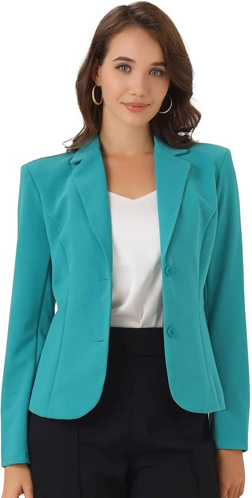 Allegra K Women's Work Office Blazer Stretch Lapel Collar Long Sleeve Jacket Suit Blazer | Amazon (US)