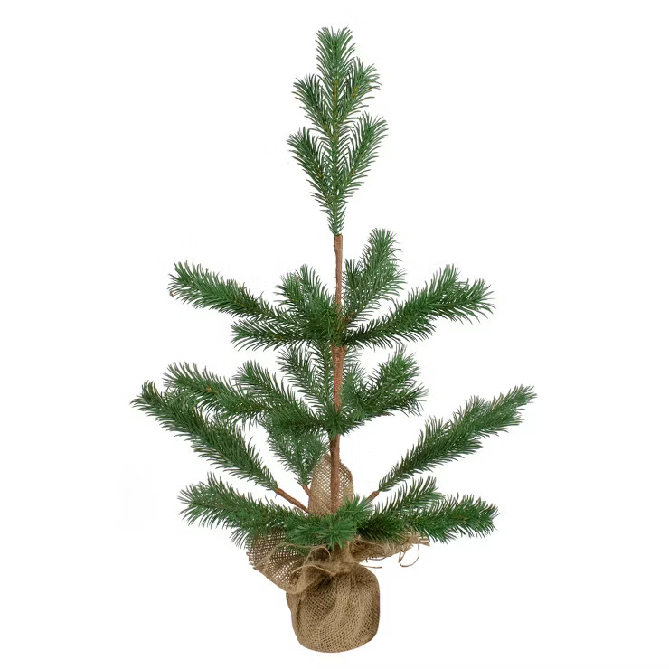 Northlight 2' Ponderosa Pine Artificial Christmas Tree Jute Base Decoration – Unlit | Target