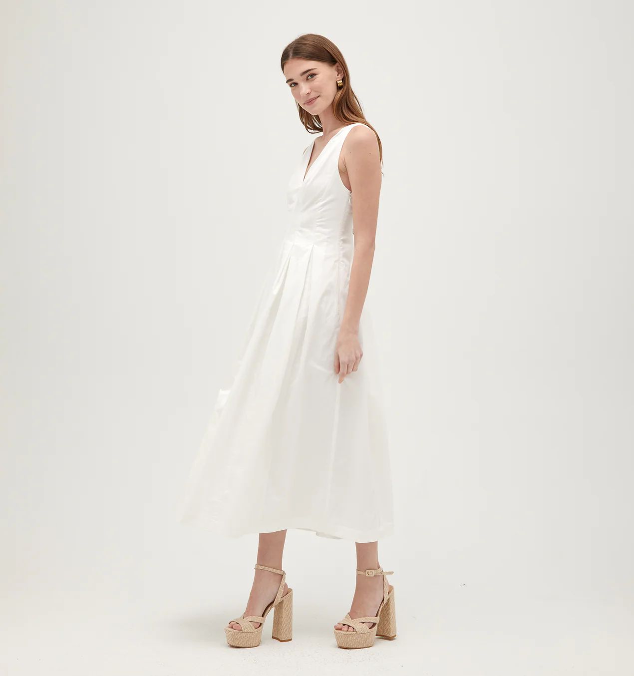The Jacqueline Dress - White Cotton Sateen | Hill House Home