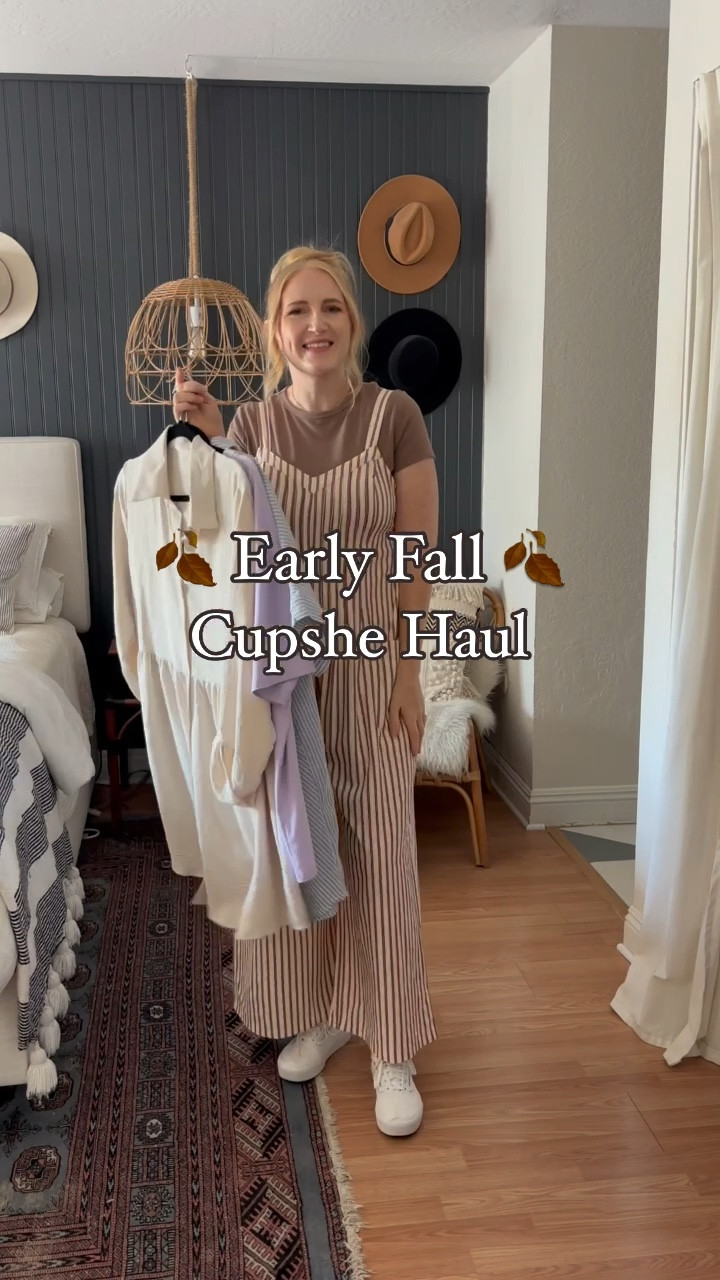 Cutest early fall pieces from Cupshe 🍂👏🏻🤎

Wearing size L in all of them, probably could’ve sized down to M too for a more fitted look. 150 lbs and 5’7” for reference! 

Cupshe, cupshe haul, fall transitional pieces, fall wardrobe, fall style, late summer style, affordable fashion, cute dresses, fall dresses, graphic tee, striped jumpsuit, casual outfits, sneakers and dress outfit, fall haul

#LTKStyleTip #LTKFindsUnder100 #LTKFindsUnder50