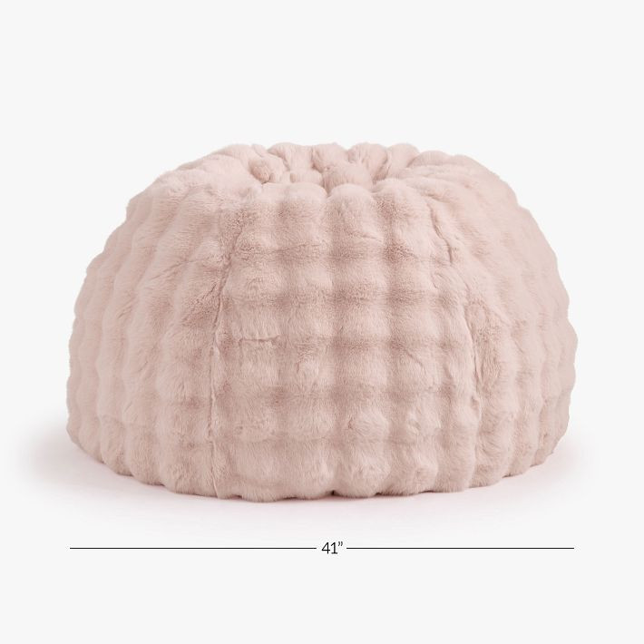 Large Marshmallow Faux Fur Pink Bean Bag Chair | Pottery Barn Teen