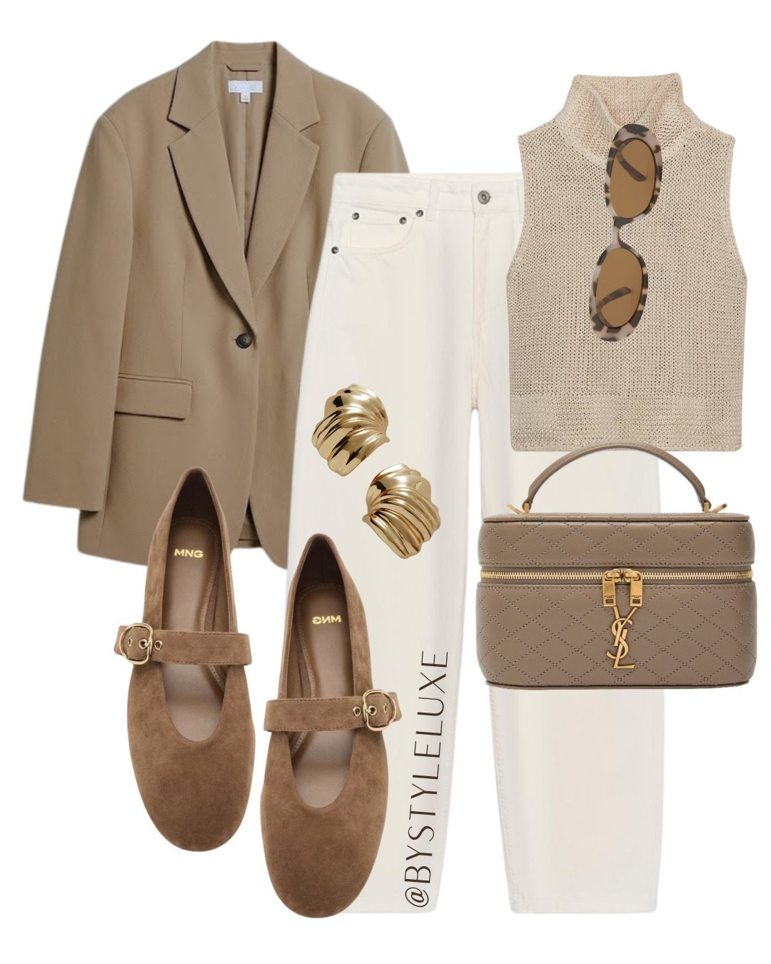 SOFT NEUTRALS - A polished beige blazer look with cream jeans 

#blazer #jeans #springoutfit

#LTKshoes #LTKspring #LTKjeans