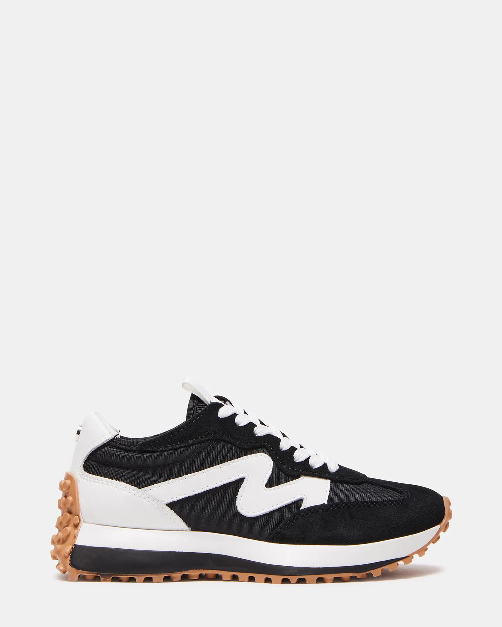 Steve Madden Women's Campo Lace-Up Sneakers - Black/White - Size 7.5 - Synthetic | Steve Madden (US)
