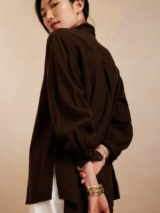 Linen-Blend Oversized Shirt | Banana Republic Factory