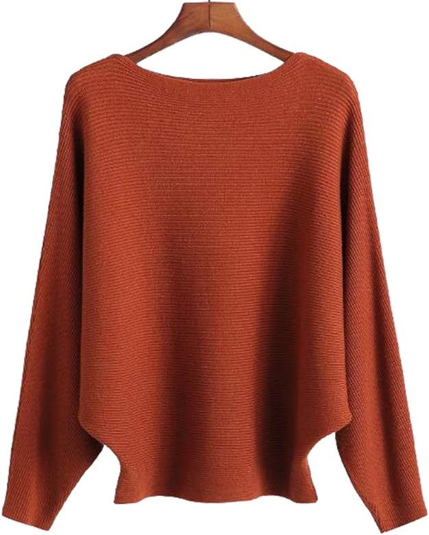 Women Sweaters Batwing Sleeve Casual Cashmere Jumpers Winter Pullovers | Amazon (US)
