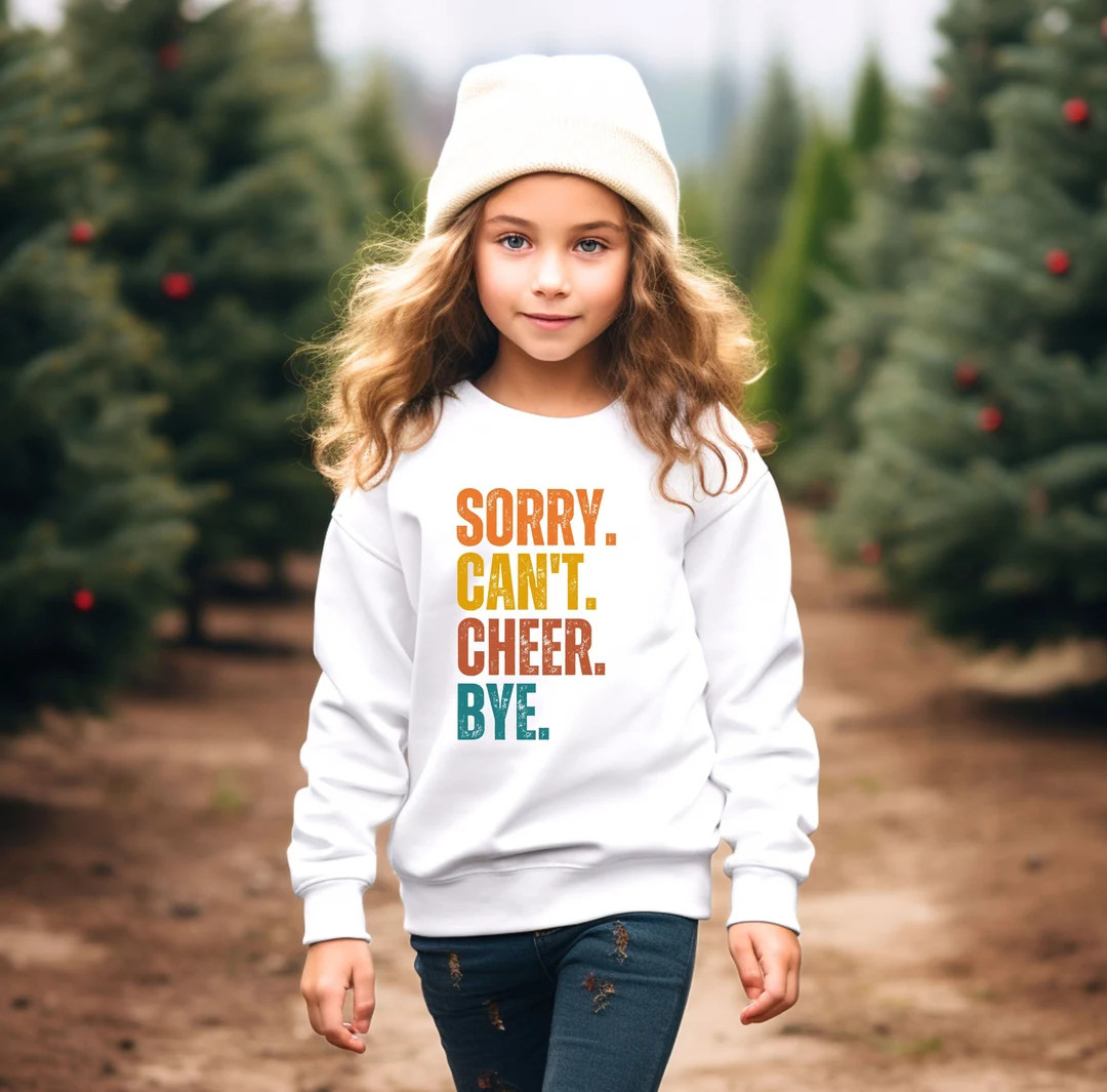 Funny Sorry Can't Cheer Bye Youth Sweatshirt Cheer Youth - Etsy | Etsy (US)