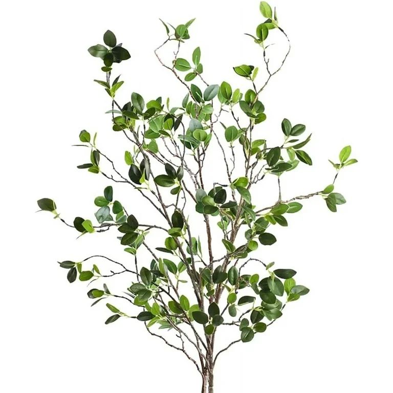 Artificial Plant, 3pcs 43.3 Inch Faux Greenery Stems Fake Tree Branches Ficus Twig Leaves for Vas... | Walmart (US)