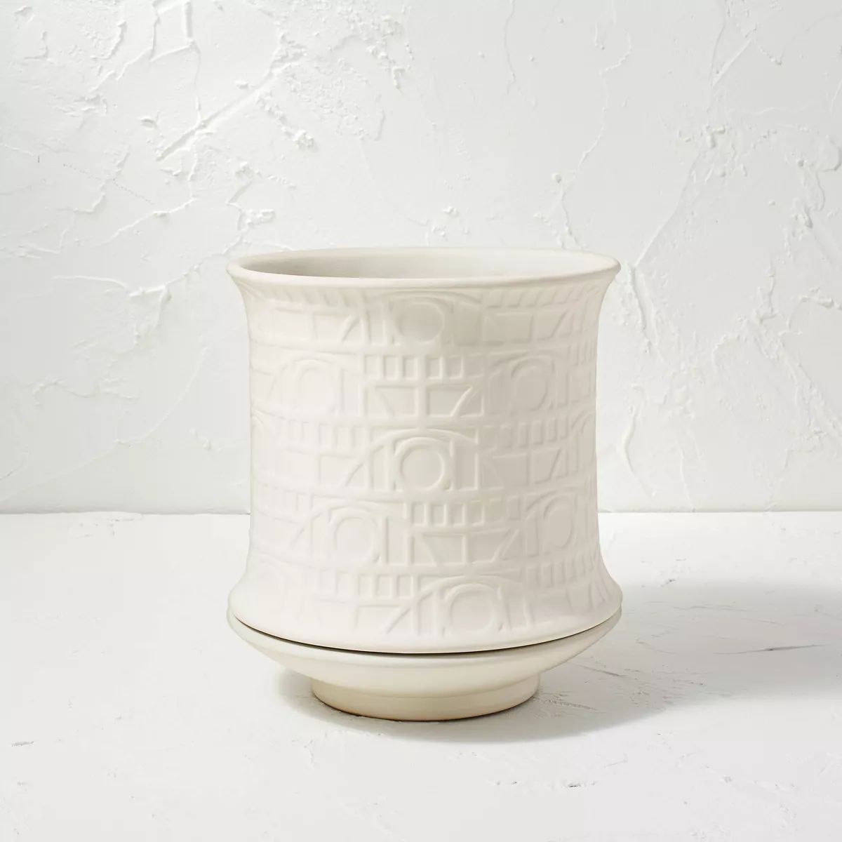 Ceramic Embossed Pattern Planter Matte White - Opalhouse™ designed with Jungalow™ | Target