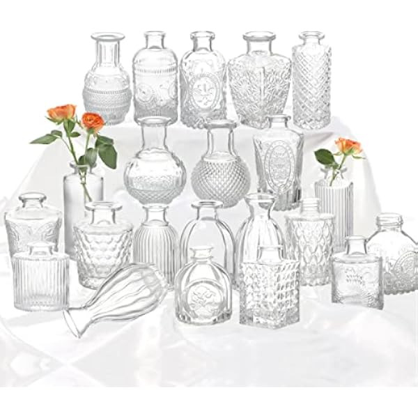 Amazon.com: Arme Glass Bud Vase Set of 60 Pcs, Small Clear Glass Bud Vases in Bulk for Flowers, R... | Amazon (US)