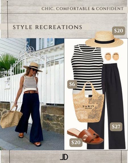 Spring outfit, summer outfit, vacation outfit, minimalist outfit, resort, black trousers wide leg pants, stripe tank vest, h sandals, Paris straw bag, straw hat.

"Helping You Feel Chic, Comfortable and Confident." -Lindsey Denver 🏔️ 

Casual outfit, chic outfit, effortless style, esty, express sale, express finds, summer style, summer outfit, denim #nordstrom #hm #h&m #walmart #target #targetstyle   #targetfinds #nordstrom #shein  #walmartstyle #walmartfashion #walmartfinds #scoop #amazonstyle #amazonhome #amazon #amazon|amazonhome|amazonstyle|anthropologie|hm|hmstyle|hmdecor|hmhome|twins|baby|babygirl|babyboy|estyfind|estydecor|fashion|esty|expresssale|expressfinds|expressfashion|bodysuit|springstyle|winterstyle|table|bodysuit|entryway|patio|patiofurniture|target|targetstyle|targethome|targetdecor|targetsale|targetfinds|walmart|walmarthome|walmartdecor|walmartsale|walmartstyle|walmartfinds|nordstrom|nordstromsale|targetfashion|walmartfashion|freeassembly|scoop|amazonfashion|overstock|wayfair|candles|candle|aerie|forever21|americaneagle|marshalls|tjmaxx|sams|homegoods|dsw|home|mango|shopbop|lulus|prada|chanel|gucci|mcm|designerdupe|louisvuittion| toddler||oldnavy|gap|shein|homedecor|purse|handbag|dailydupes|petal&pup|sale|deal|falldecor|fallstyle|bedroom|kitchen|livingroom|diningroom|gameroom|porch|nursey|zara|bag|crossbody|satchel|clutch|marcjacobs|dailydeals|sale|salefinds|resort|vacation|beach|melanin|blackwomen|blackwomeninfluencer|blackwomenfashion|beanie|beret|hat|lackofcolor|abercrombie|puffer|fauxfur|fauxleather|bohme|curvy|plussize|christiandior|balmain|inspiration|inspo|styleguide|style|decoration|anniversarysale tennishoes|sneakers|newbalance|dunks|newbalance|puffer|puffercoat|goodnightmacroon|chic|springfashion|springstyle|bikini|swimmingsuit|tan|jeans|demin|fitness|miamiamine|tan|makeup|skincare|cellajaneblog|summerstyle|lolariostyle|influencingincolor|


#LTKsalealert #LTKstyletip #LTKfindsunder50