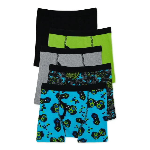 Wonder Nation Boys Cotton Boxer Brief Underwear, 5-Pack, Sizes S-XL | Walmart (US)