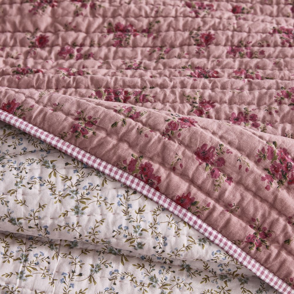 Gingham Floral Reversible Quilt | GreenRow