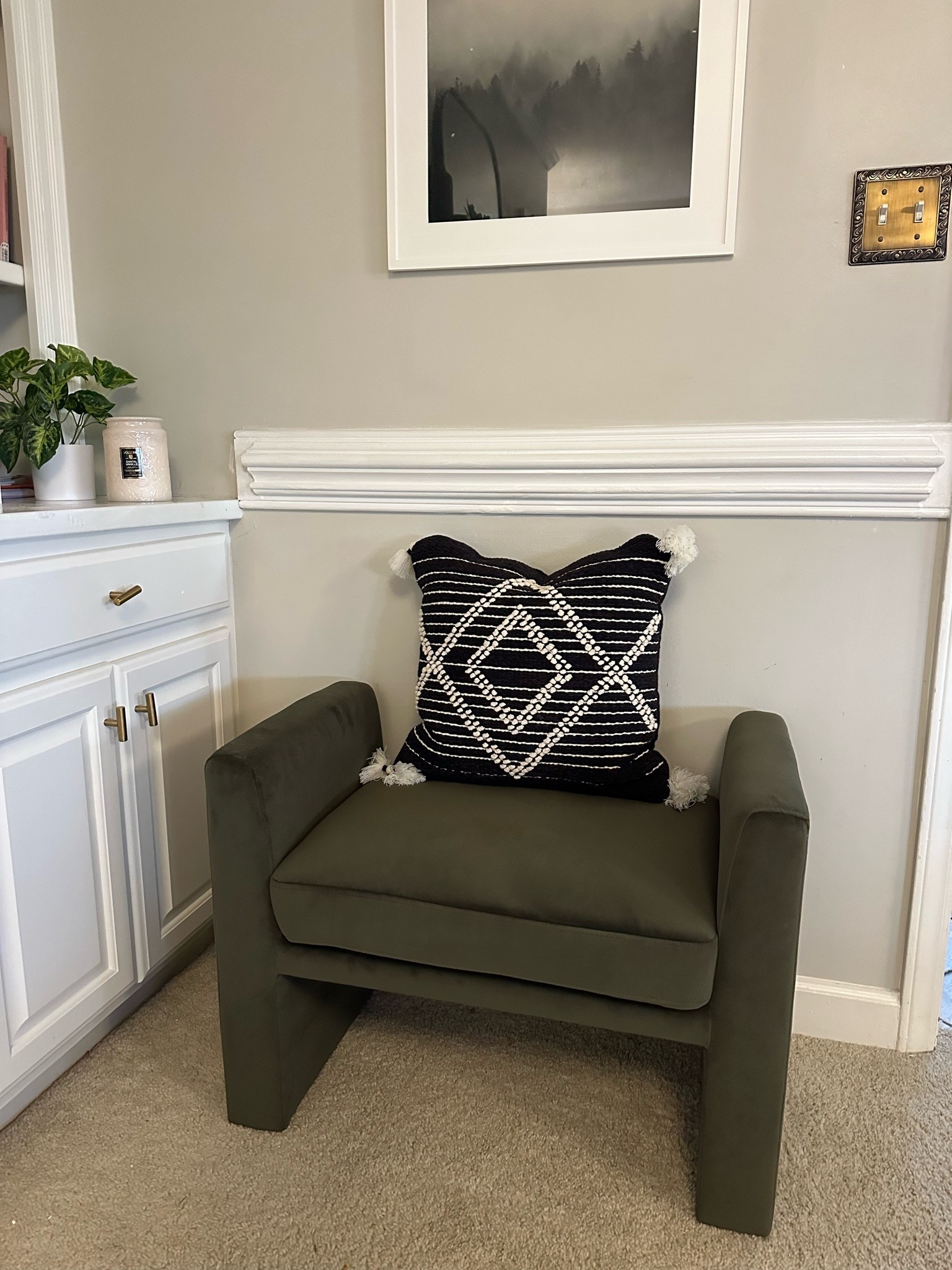 Loving this velvet ottoman stool in our living room! 

#LTKhome