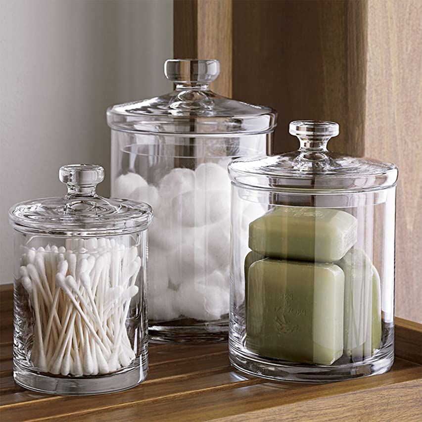 STORi Premium Quality Clear Plastic Apothecary Jars | Set of 3 | Amazon (US)