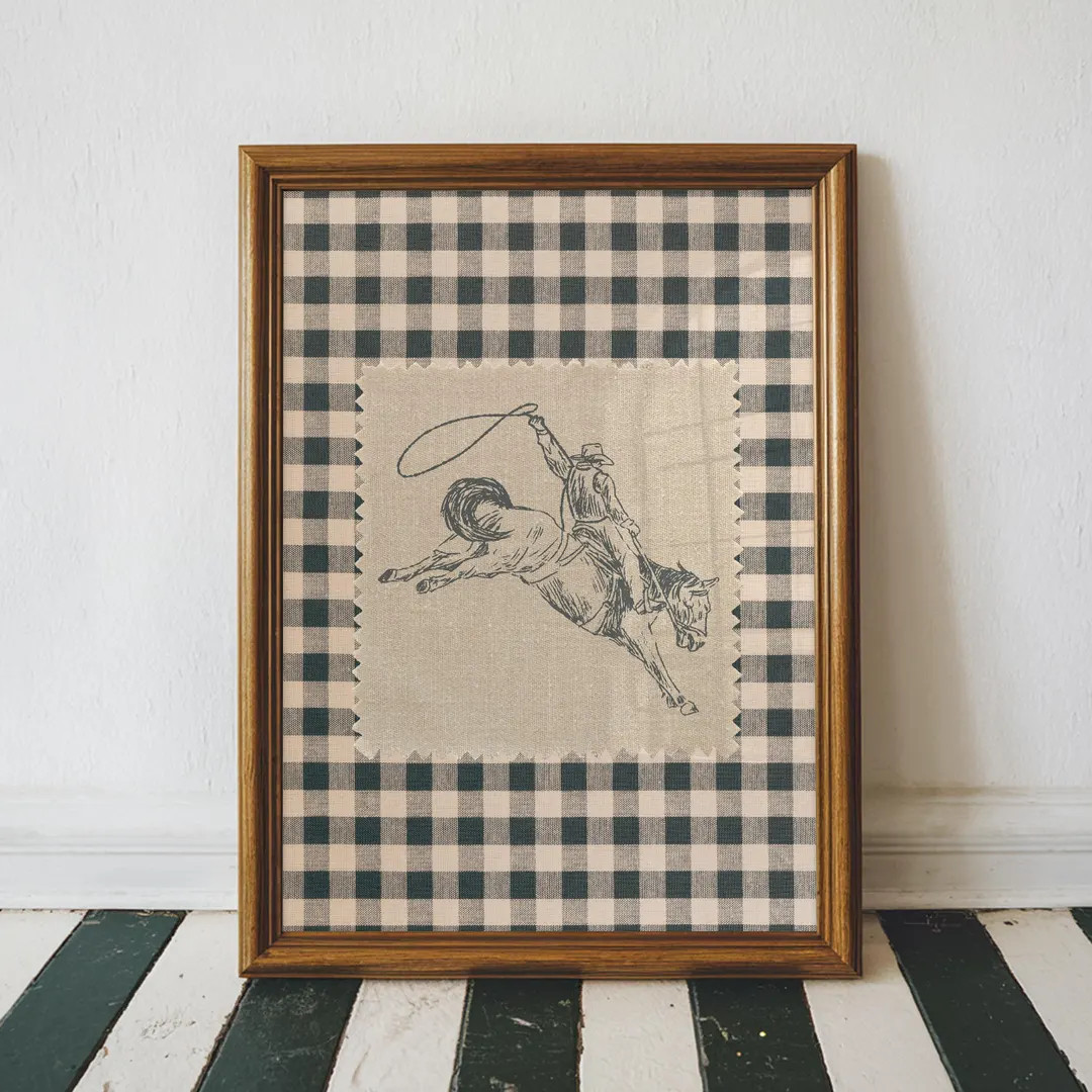 Rodeo Cowboy Print, Western Wall Art, Retro Aesthetic, Cottagecore Decor, Trendy Downloadable Pri... | Etsy (US)