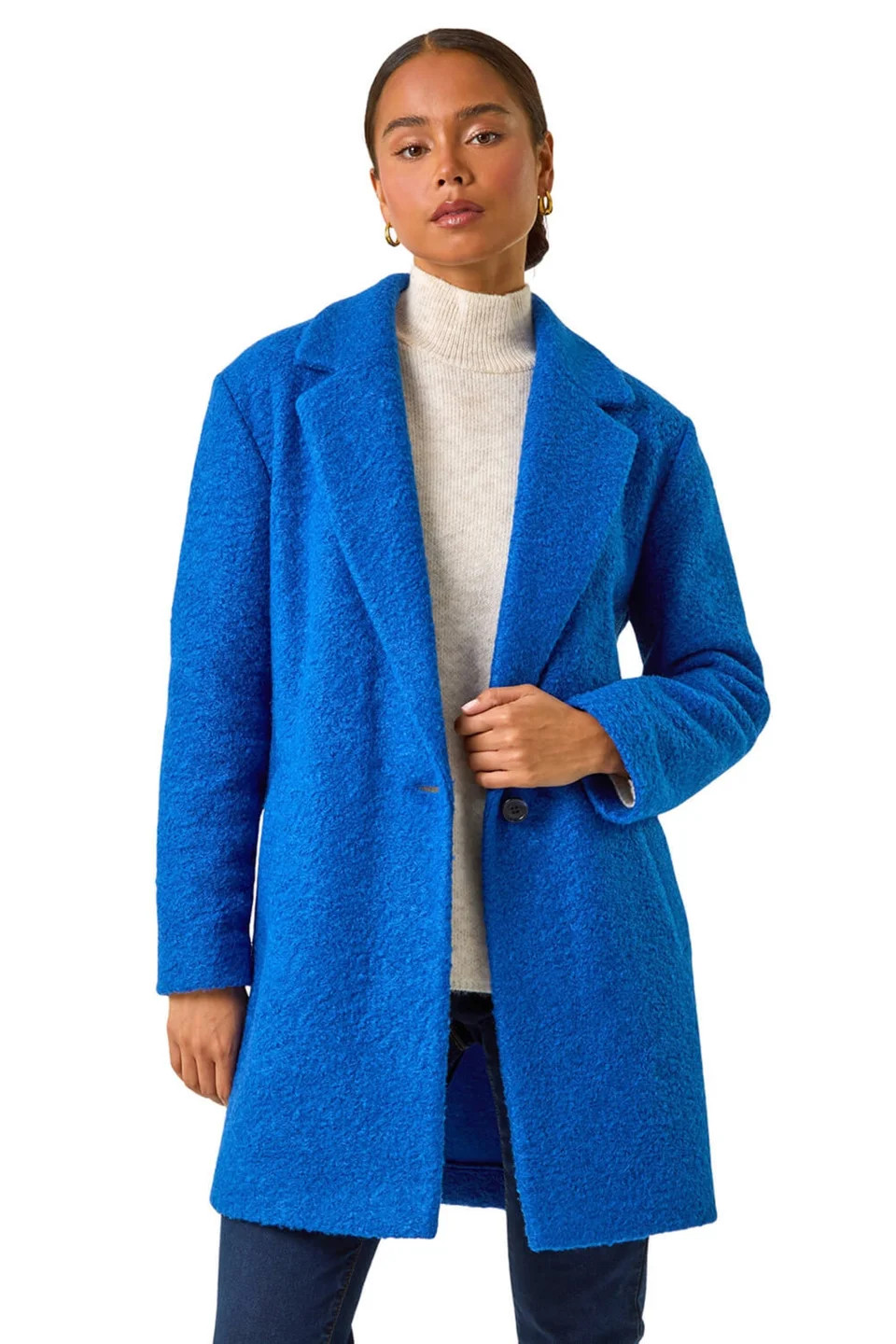 Roman Blue Petite Buttoned Coat | Matalan (UK)