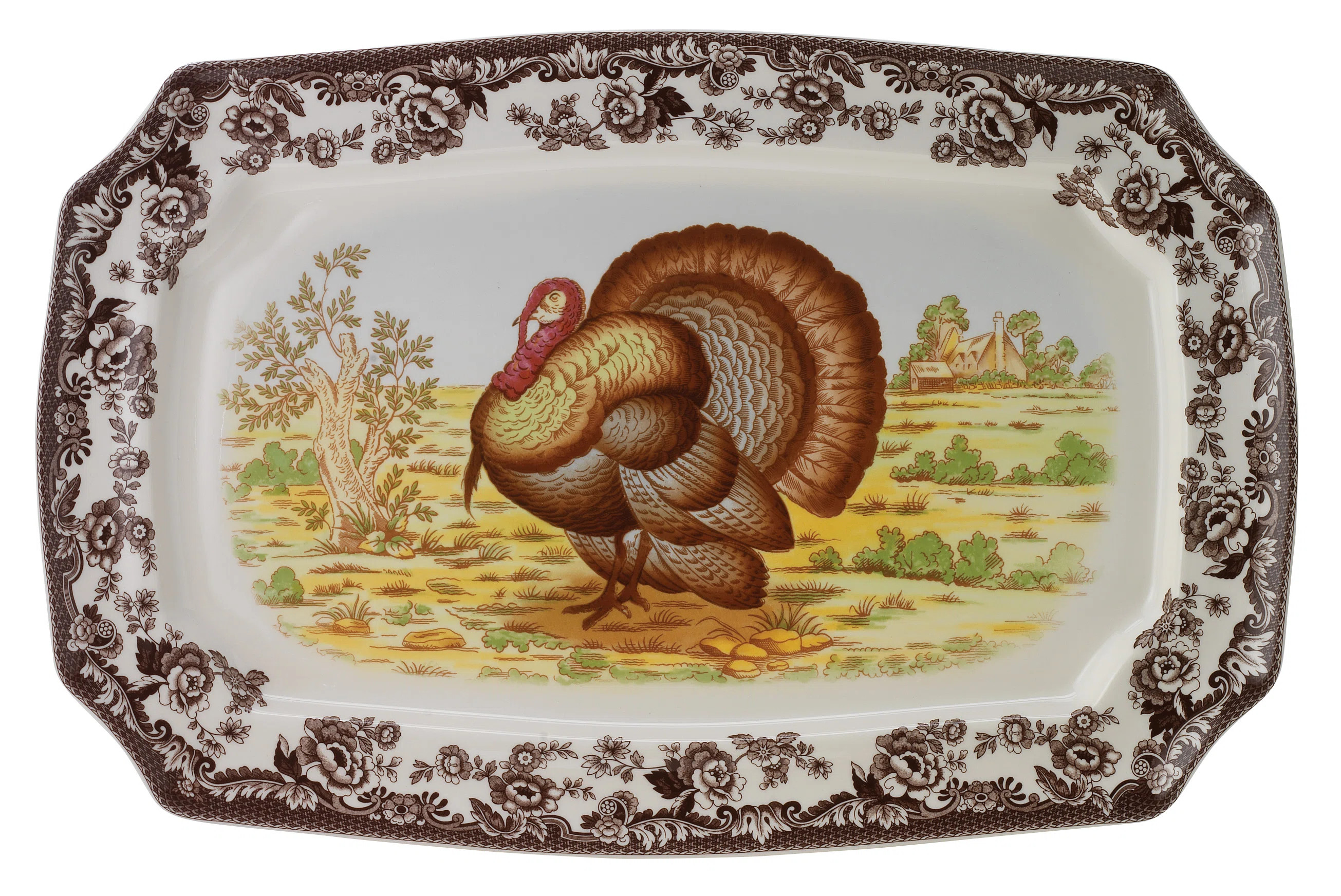 Spode Woodland Turkey Rect Platter 17.5" Turkey & Reviews | Wayfair | Wayfair North America