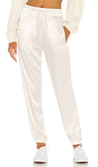 Lanston Satin Joggers in Ivory. - size M (also in XS, S) | Revolve Clothing (Global)