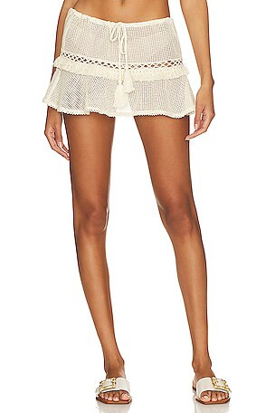 Caliope Mini Skirt in Natural | Revolve Clothing (Global)