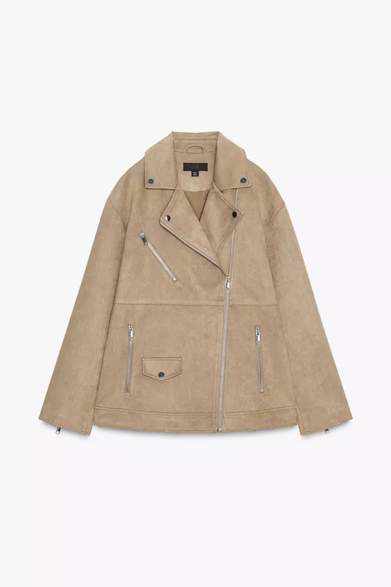FAUX SUEDE BIKER JACKET | Zara US