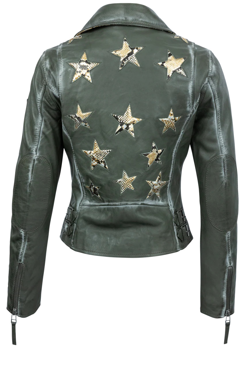 Mauritius Christy Olive Lamb Leather Western Jacket | Pinto Ranch | Pinto Ranch