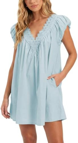 Shy Velvet 2026 Summer Women’s Boho Tunic Dress Oversized Flowy Cover Up Beach Vacation Dress w... | Amazon (US)