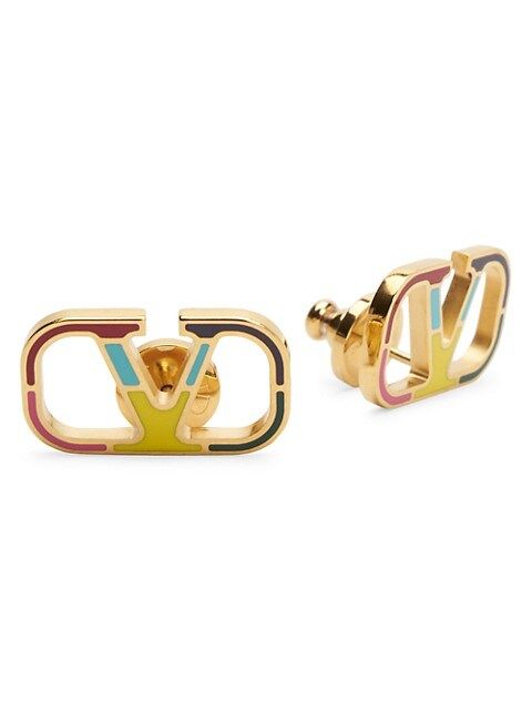 VLogo Goldtone Earrings | Saks Fifth Avenue