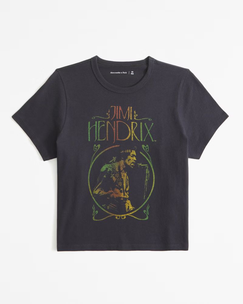 Women's Vol. 28 Short-Sleeve Jimi Hendrix Graphic Skimming Tee | Women's Clearance | Abercrombie.... | Abercrombie & Fitch (US)