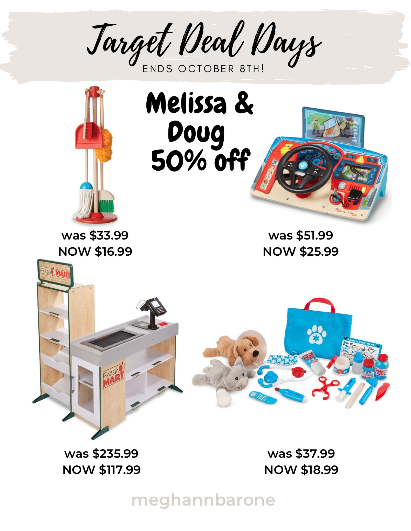 Target Deal Days end today. Melissa & Doug toys are 50% off! Great time to stock up for Christmas. 

#LTKsalealert #LTKkids #LTKHoliday
