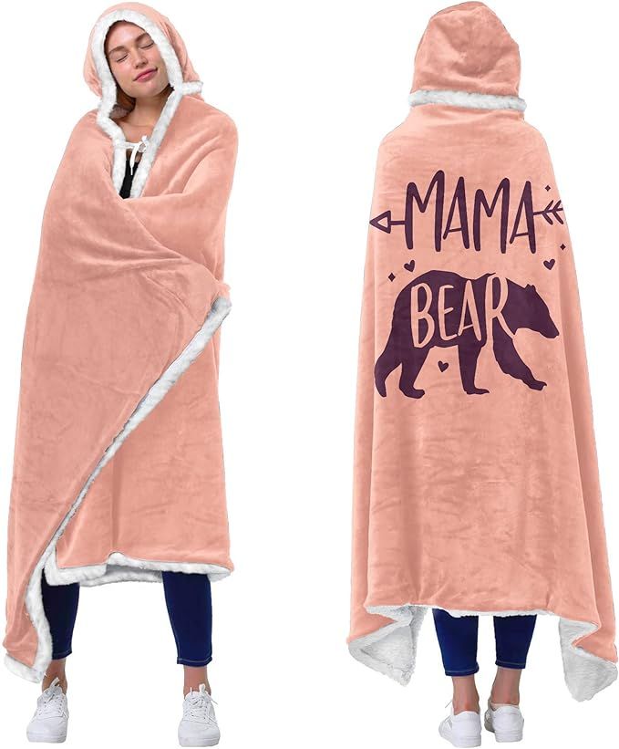 Mama Pink Wearable Blanket Hoodie - Birthday Gifts for Mom from Daughter Son, Mom Gifts for Chris... | Amazon (US)