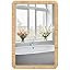 FUIN 25" Boho Chic Round Rattan Mirror - Handmade Wicker Frame - Perfect for Rustic Farmhouse Dé... | Amazon (US)
