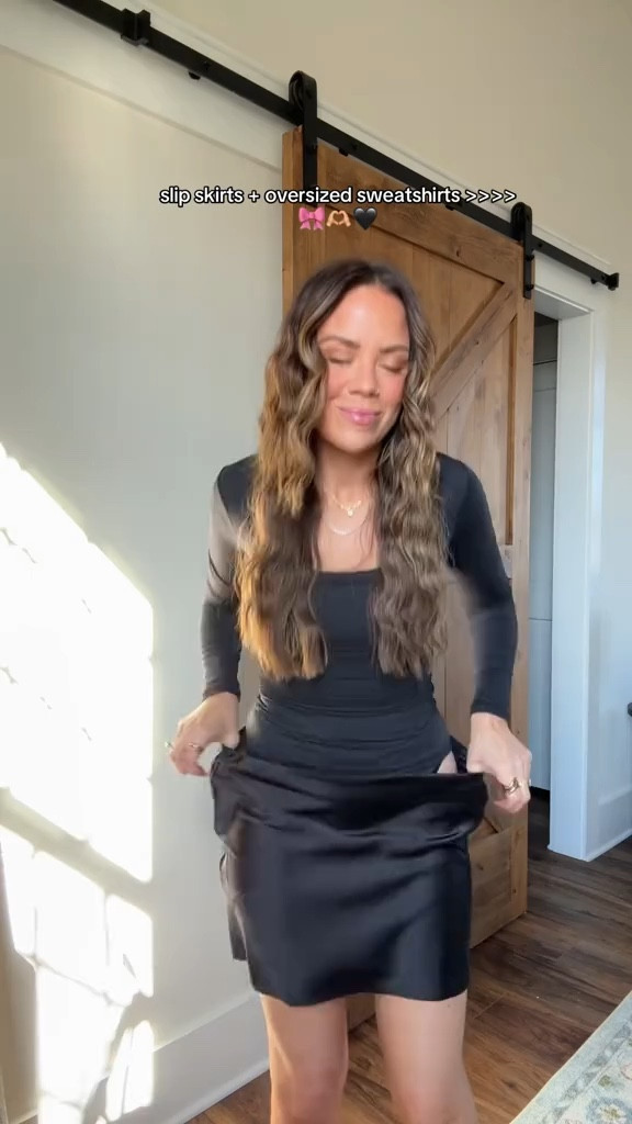 Slip skirts + oversized sweatshirts! In small both!

#LTKHoliday #LTKFindsUnder100 #LTKSeasonal