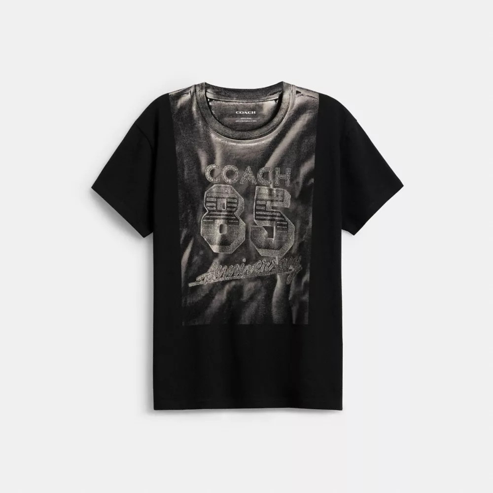 Coach Buy Now 85th Anniversary T-Shirt - Women's T-Shirts - Size Medium - Black | Coach (US)