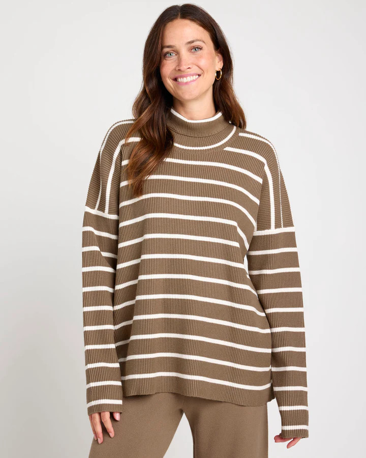 Splendid x @Cellajaneblog Stripe Turtleneck Sweater | Splendid