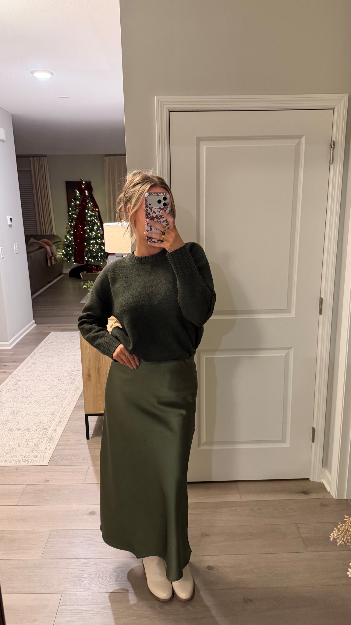 Monochromatic winter outfit #outfit #skirt #skirtoutfit #ootd #sweater #outfitwithskirt 

#LTKootd #LTKFindsUnder50