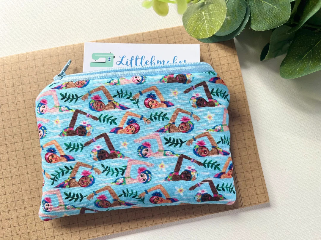 Coin Purse/ Card Pouch - Swimming Fabric - Etsy | Etsy (US)