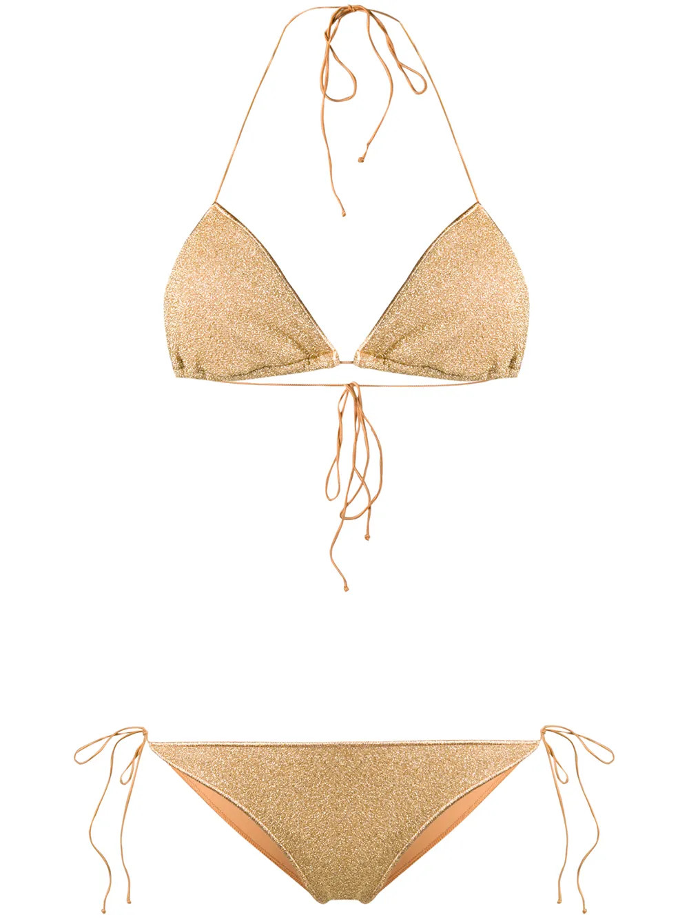 Oséree metallic-effect Bikini | Gold | FARFETCH | Farfetch Global