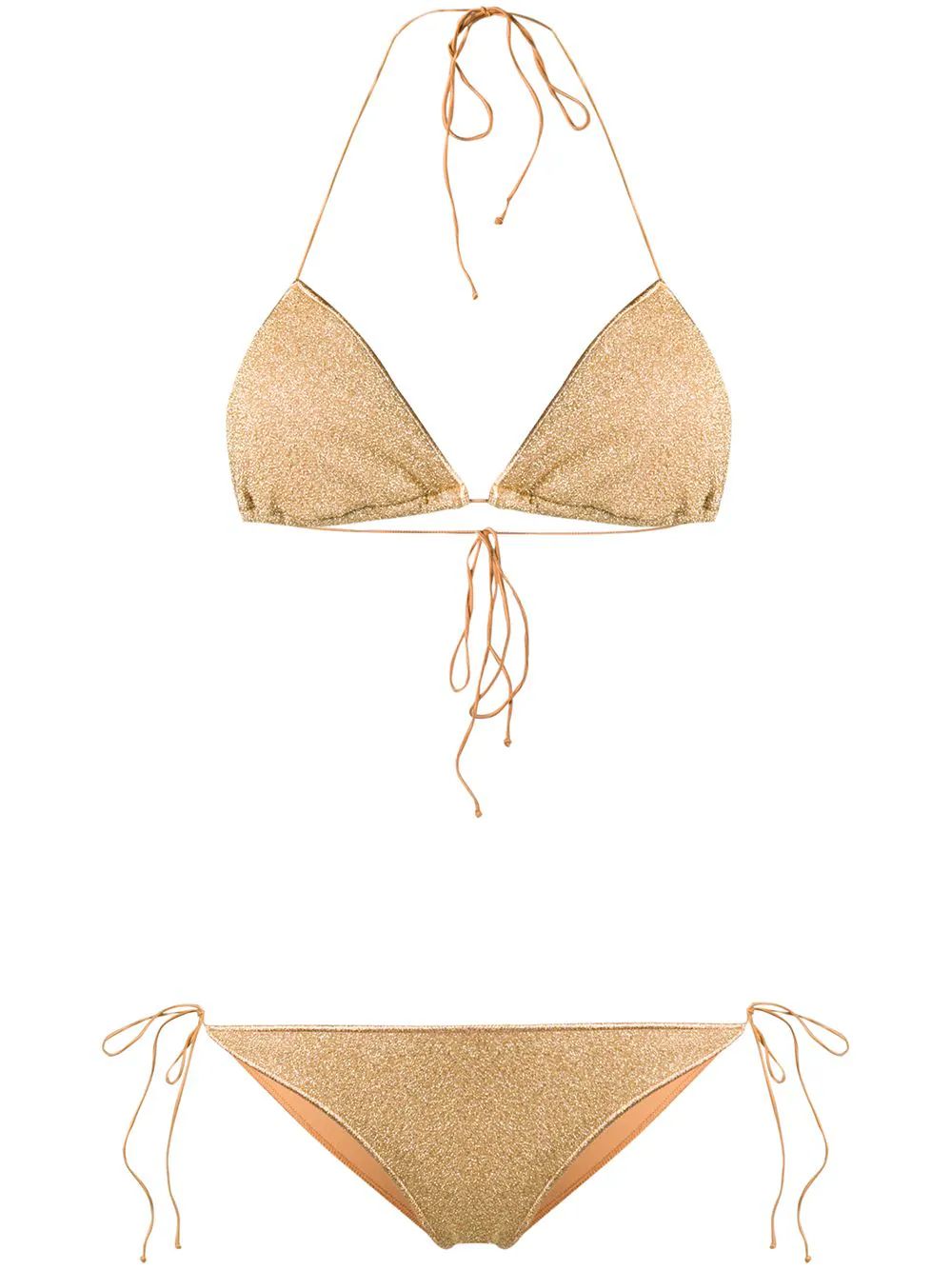 Lumière metallic triangle bikini | Farfetch Global