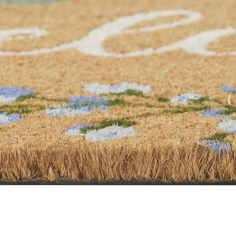 Bunny and Floral Outdoor Coir Doormat, Natural and Pink, 30" x 18",Easter by My Texas House | Walmart (US)