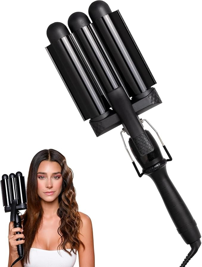 Mermade PRO Hair Waver 1.25" - 3 Barrel Curling Iron 1 1/4 Inch, Ceramic Barrel Waver for Thick, ... | Amazon (US)