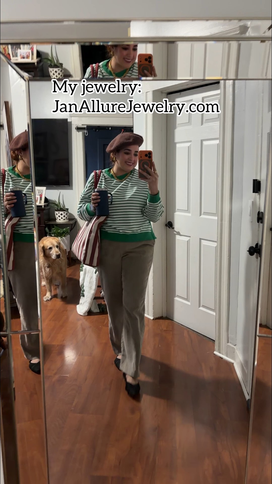 Happy Tuesday bell@s! How is your day going? For a “Wear a Hat” to school day, I decided to go with this brown French beret which I absolutely love. I decided to pair it with this green-stripped sweater from @TopShop  ;;As per ushe I’ve linked a similar OOTD through the LTK App. To shop this post here is how:
.
.
.
.
.
.
Jewelry: JanAllureJewelry.com

#LTKWorkwear #LTKmomlife #LTKMidsize