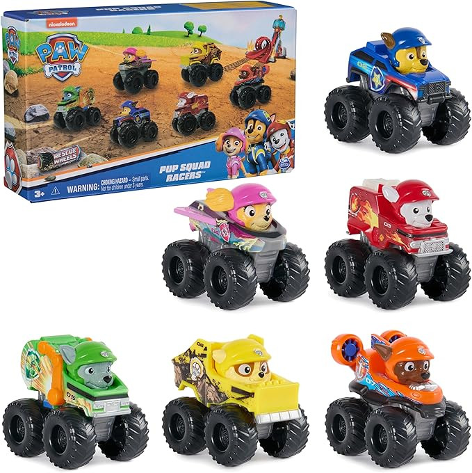 PAW Patrol: Rescue Wheels, 6-Piece Pup Squad Racers, Toy Cars Gift Set, Kids Toys for Boys & Girl... | Amazon (US)