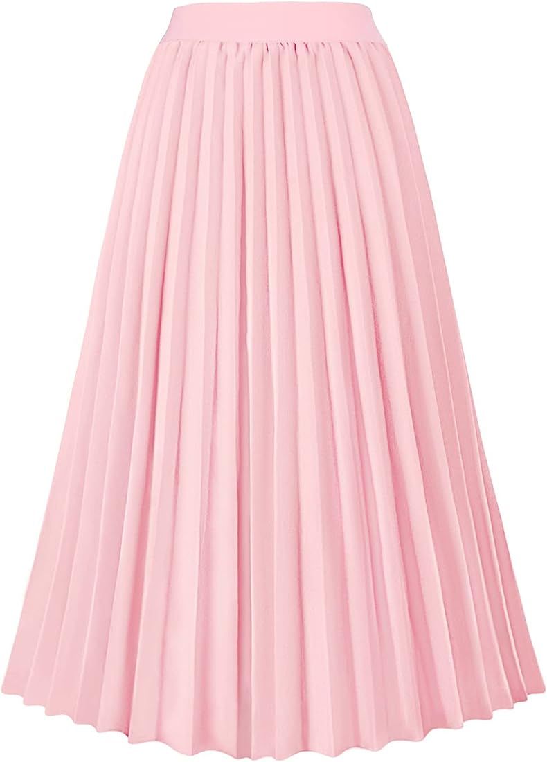 GOLDSTITCH Women's High Waist Pleated Skirt A line Swing Midi Skirt | Amazon (CA)