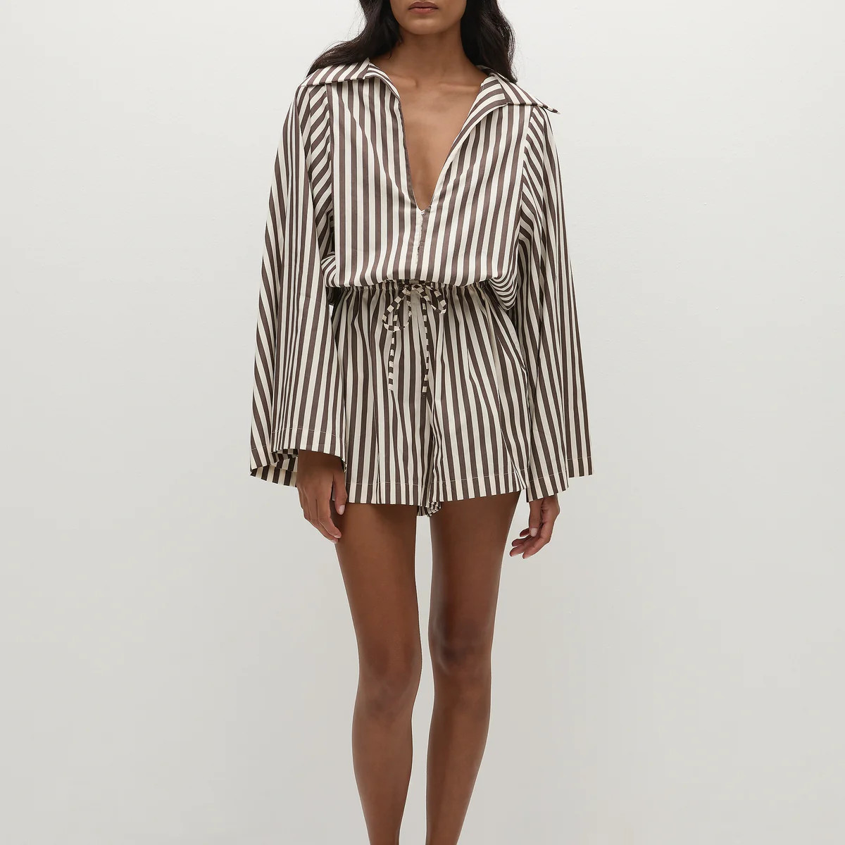 Aksel Playsuit Norway Stripe Espresso - Final Sale | Faithfull (AU)