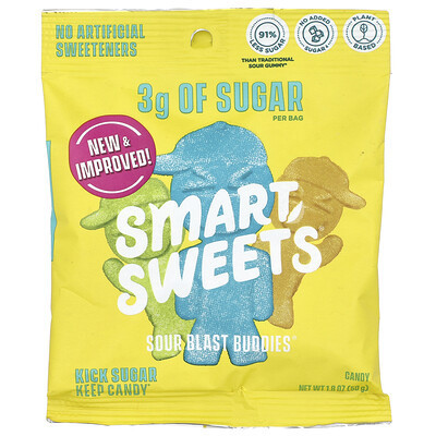 SmartSweets, Sour Blast Buddies®, Berry, Blue Raspberry, Lime, Lemon, Orange, 1.8 oz (50 g) | iHerb