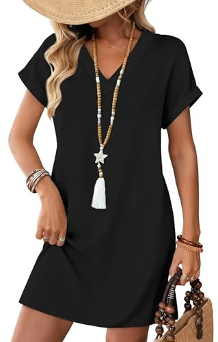 WIHOLL Dresses for Women 2026 Elegant Classy Casual Black Dress Summer Wedding Guest Formal Dresses Trendy Graduation Dress Cruise Beach Vacation Date Outfits Midi Dress Women's Clothing L | Amazon (US)