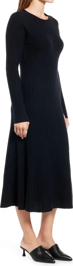 Rib Long Sleeve Midi Sweater Dress | Nordstrom