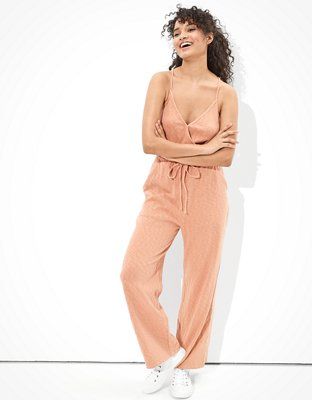 AE Solid Strappy Wide Leg Jumpsuit | American Eagle Outfitters (US & CA)
