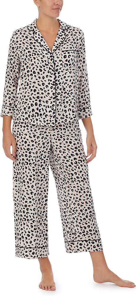 Kate Spade New York Fashion Charm 3/4 Sleeve Cropped Shorts PJ Set | Amazon (US)