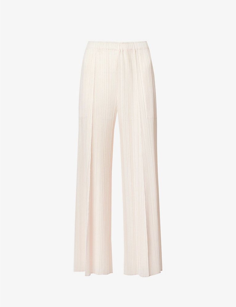 Mellow pleated wide-leg high-rise knitted trousers | Selfridges